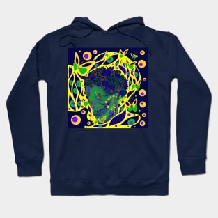 the death and the butterfly in dark, ecopop pattern Hoodie